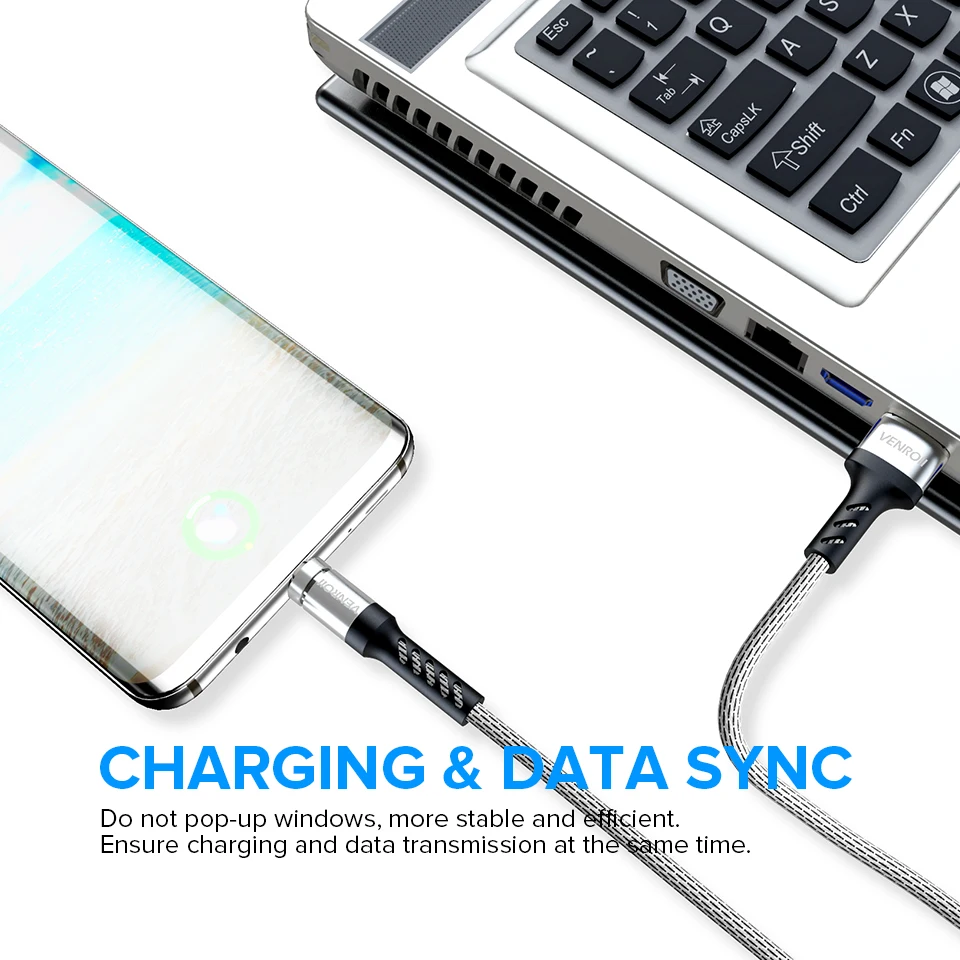 Кабель Micro USB Venroii 1 м для синхронизации данных и зарядки телефона шнур Samsung S7 J5 Huawei