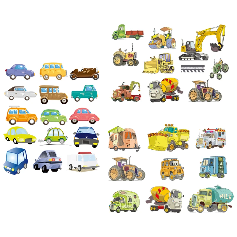 Engineering наклейки с фургоном на одежду для детей Diy моющиеся парчи Утюг джинсовые