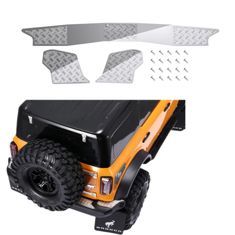 

DJ Metal Rear Bumper Diamond Skid Plate for 1/10 New Bronco 2021 RC Crawler Car Upgrade Spare Parts Accessories rc carros