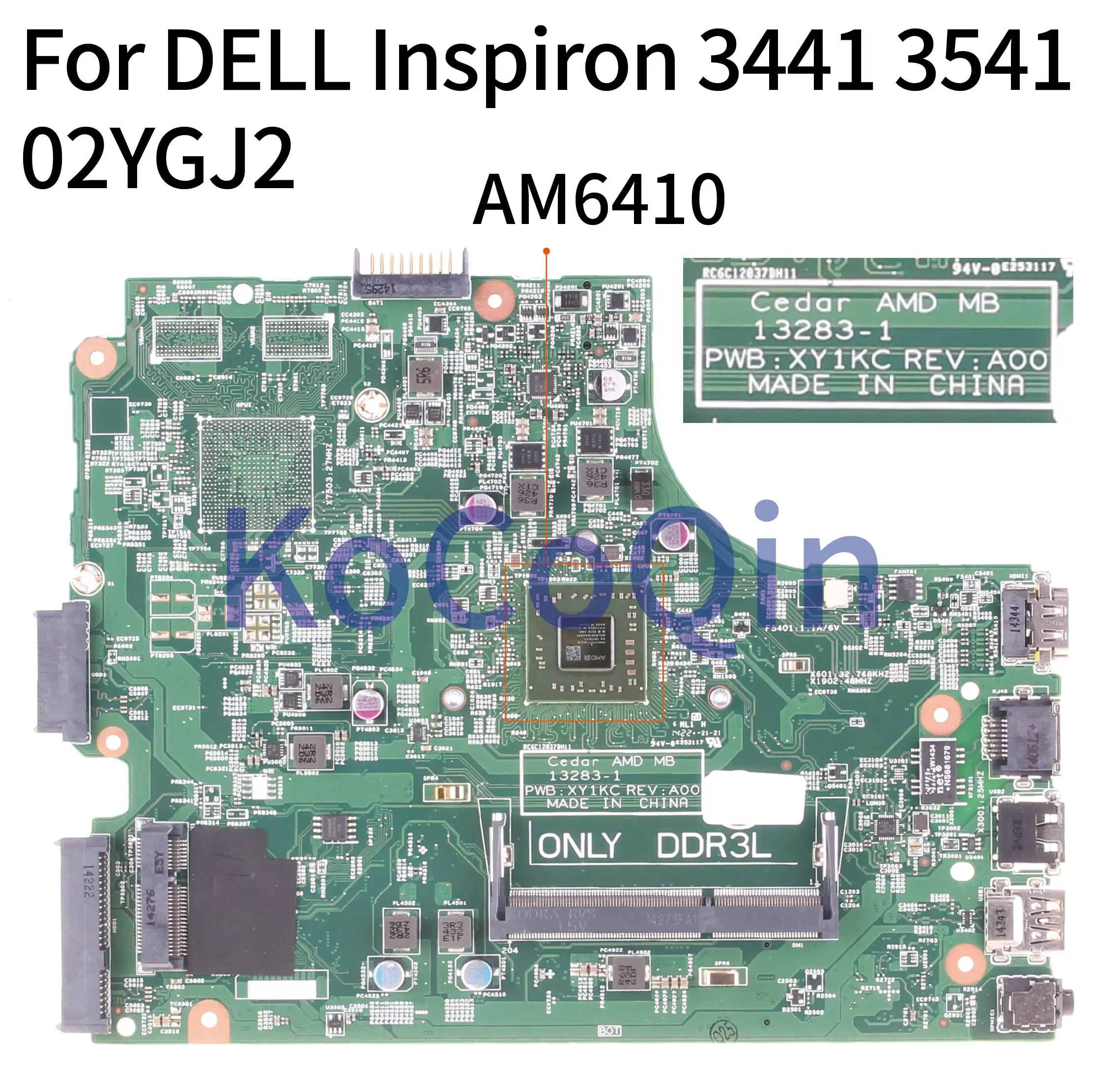 for dell inspiron 3441 3541 3442 3542 a8 6410 notebook mainboard 13283 1 cn 02ygj2 02ygj2 am6410 laptop motherboard free global shipping