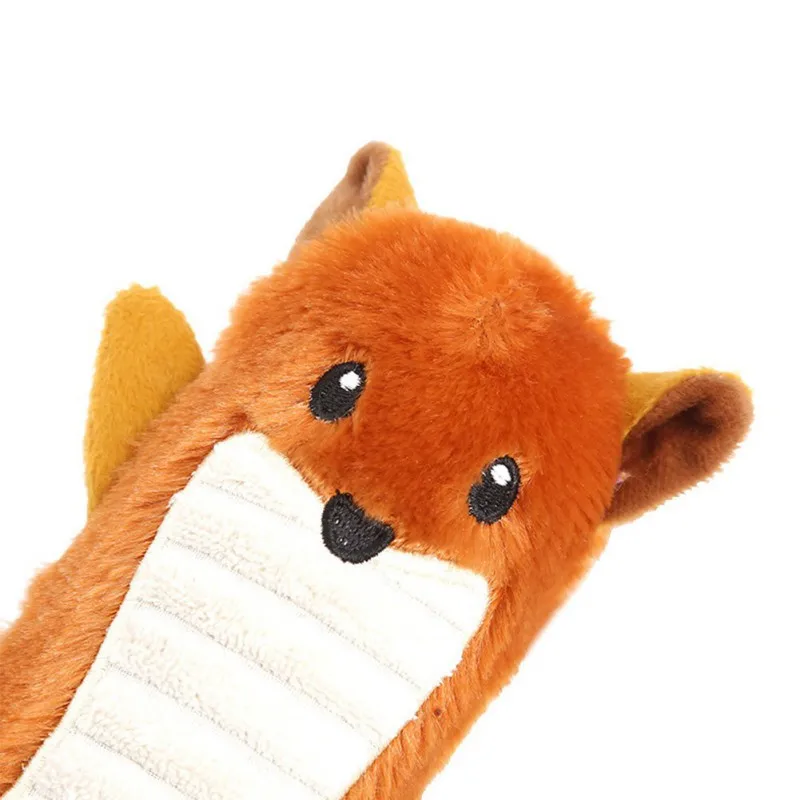 

Dog Plush Toys Cute Squirrel Shape Pet Puppy Squeaky Chew Bite Resistant Toy Pets Interactive Accessories For Small Large Dogs