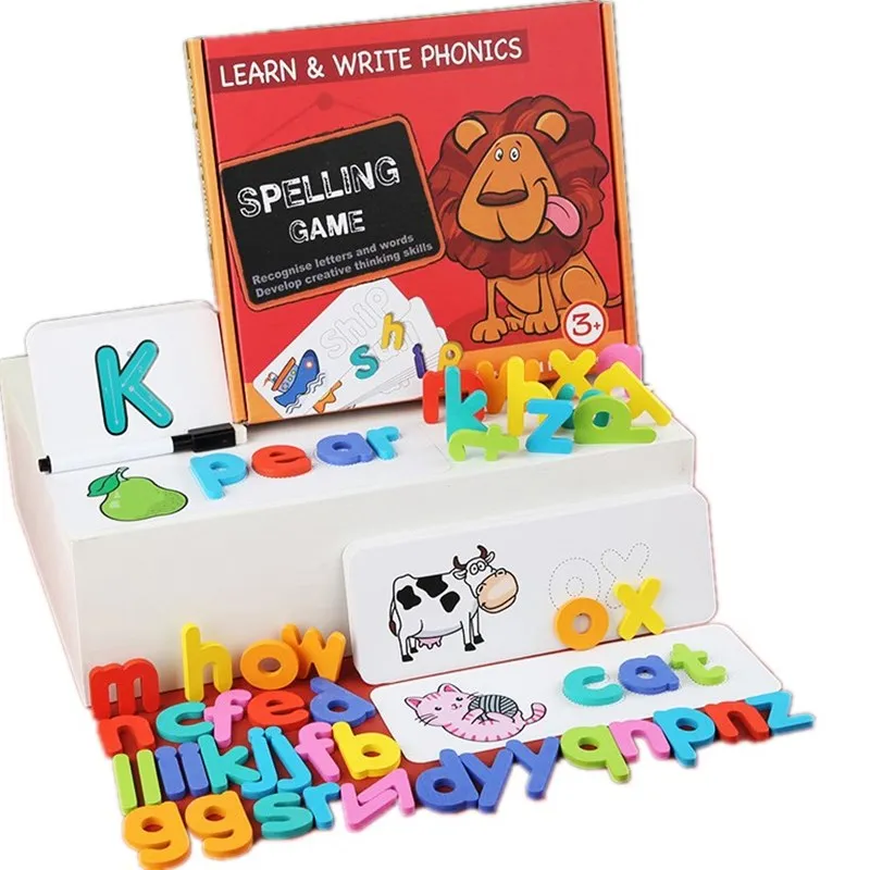 

Language Learning Toys Educational Children's Alphanumeric Math Wooden Word Spelling Puzzle Game Nursery Early Education Toys