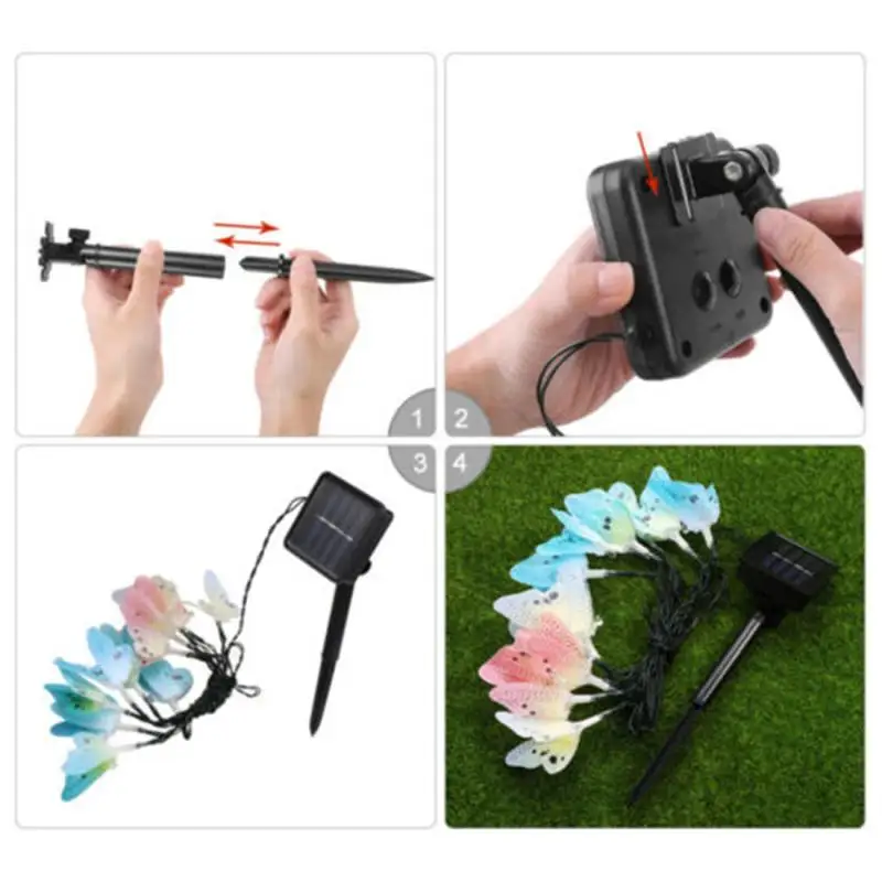 Садовая гирлянда на солнечной энергии 12 светодиодов | Освещение