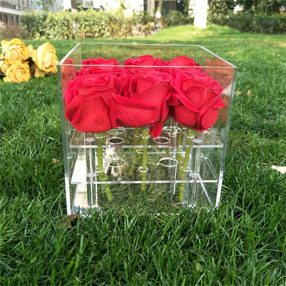 Transparent Large Capacity 2 Tiers Removable Rose Water Holder for Birthday Gift | Дом и сад