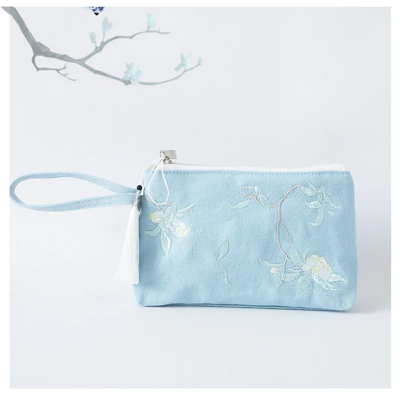 

Canvas Embroidery Floral Women's Mini Wallets Children's Small Pouches Money Bags Female Purses Carteiras Feminina for Girls