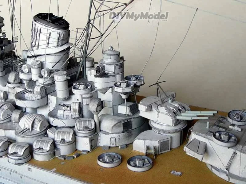 DIYMyModeI-Battleship de la Segunda Guerra Mundial de Jap&oacute;n, Yamato 1:400, bricolaje, manualidades, Kit de papel, hecho a mano juguete, rompecabezas, regalo, utillaje de pel&iacute;cula-3