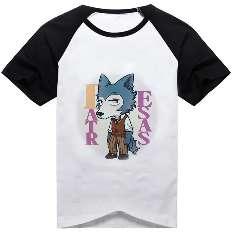 Популярная аниме футболка BEASTARS legoshi Haru с цветным принтом героев летняя