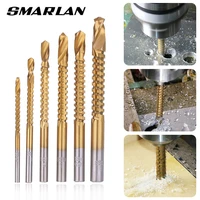 smarlan 6pcs cobalt drill bit spiral screw metric composite tap drill bit tap twist drill bit set for cutting drilling polishing