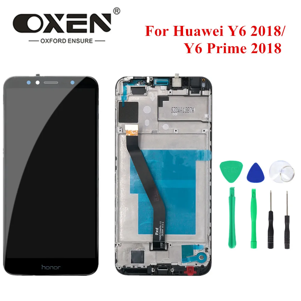 

OXEN LCD Display for Huawei Y6 Prime 2018 Touch Screen Digitizer Assembly With Frame ATU-LX1 ATU-L21 ATU-L31 Replacement LCD