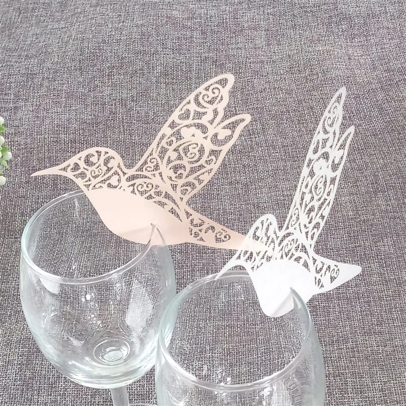50 шт. летающая птица стакан для вина бумажная карточка Женский эскорт украшение