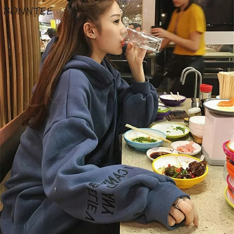 Женские толстовки зимние свободные длинные пуловеры больших размеров с