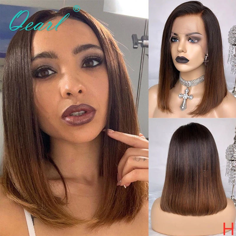 

Короткий короткий парик из человеческих волос на сетке спереди парик Омбре 1b/коричневого цвета 13x 4/13x6 прямые волосы Remy фронтальные парики 150...