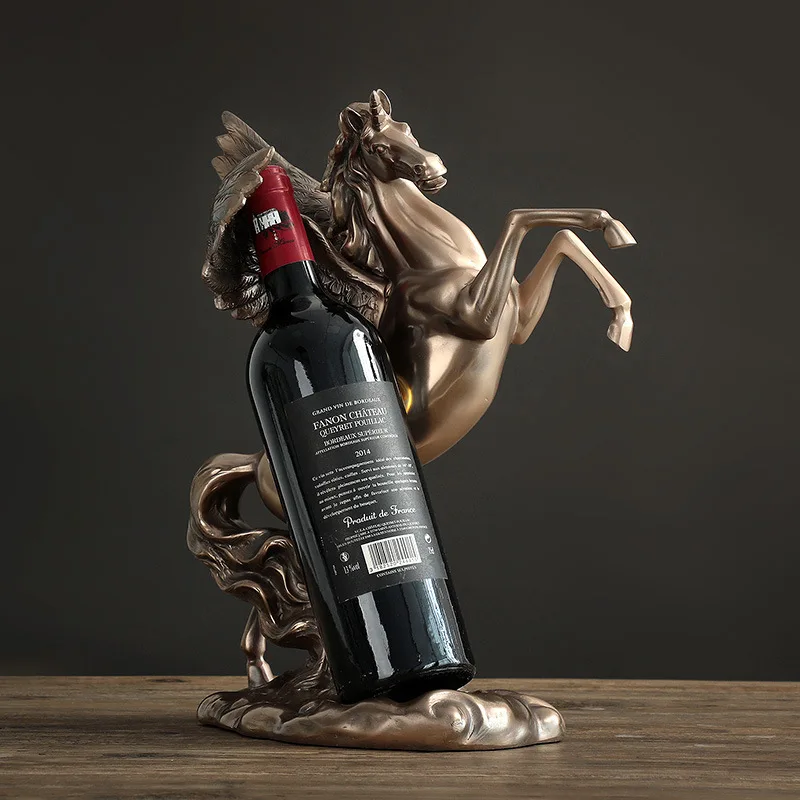 

Resin Crafts Horse Statue Statue Decoration Sculpture Modern Art Wine Rack Wine Cabinet Home Decoration Accessories
