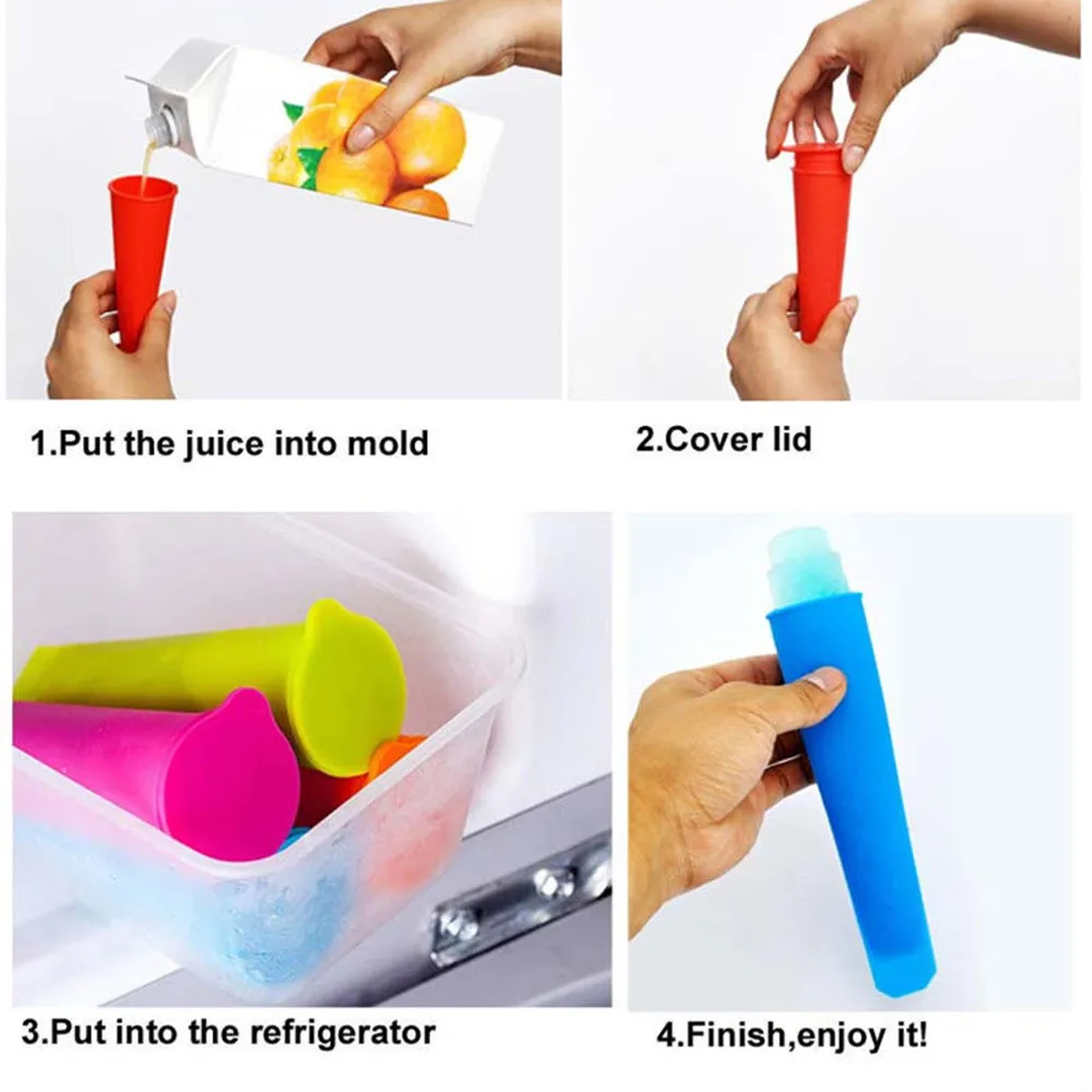 

Ice Cube Maker 6x Silicone Push Up Frozen Stick Ice Cream Pop Yogurt Jelly Lolly Maker Mould Silicone Molds