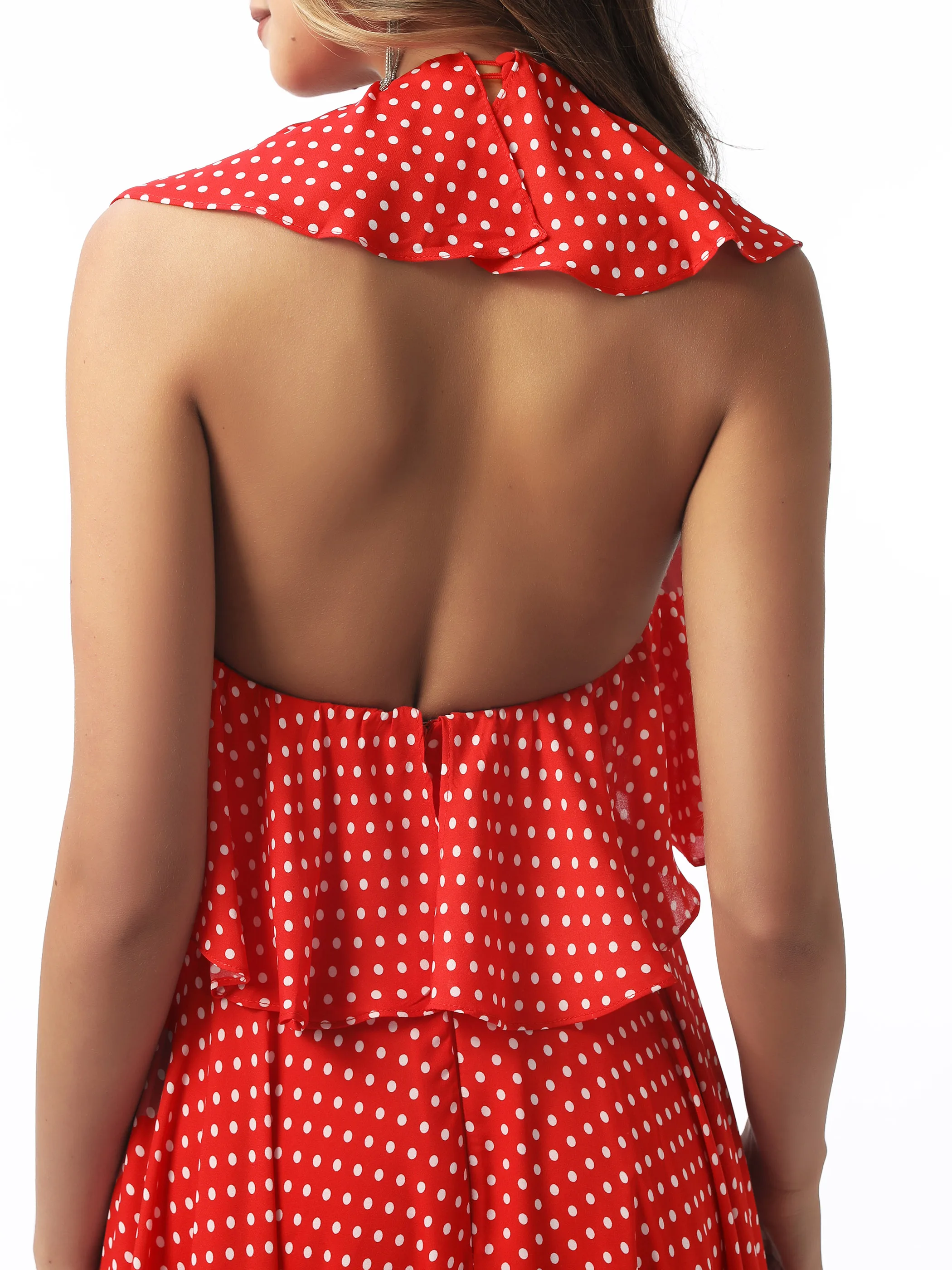 

Dressv Red Elegant Prom Dress Halter Neck Sleeveless Ruffles A Line Floor Length Evening Party Formal Gowns Prom Dresses