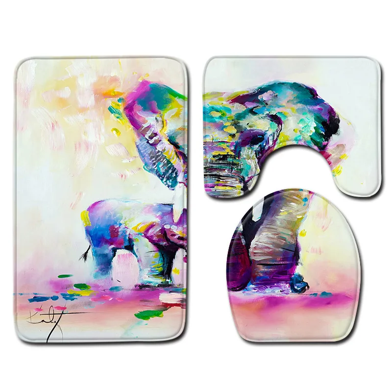 Коврик для ванной из микрофибры с рисунком слона Нескользящие коврики