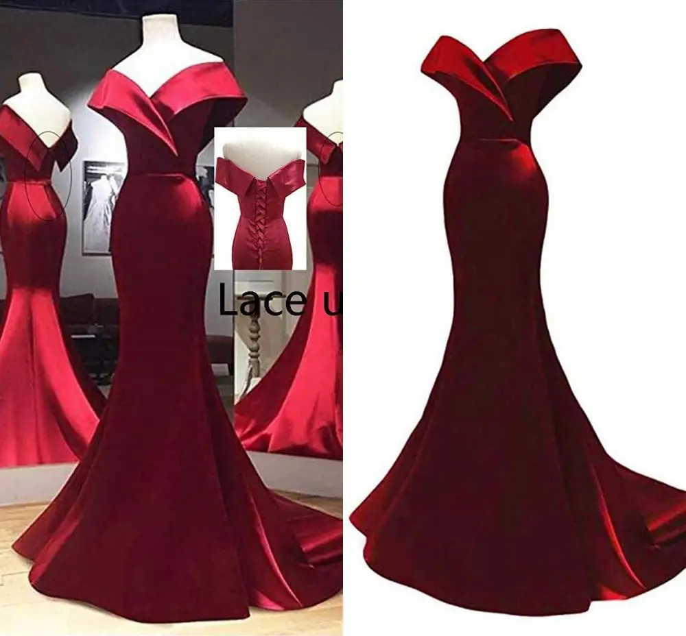 Бордовое вечернее платье Русалочки для выпускного вечера в африканском стиле