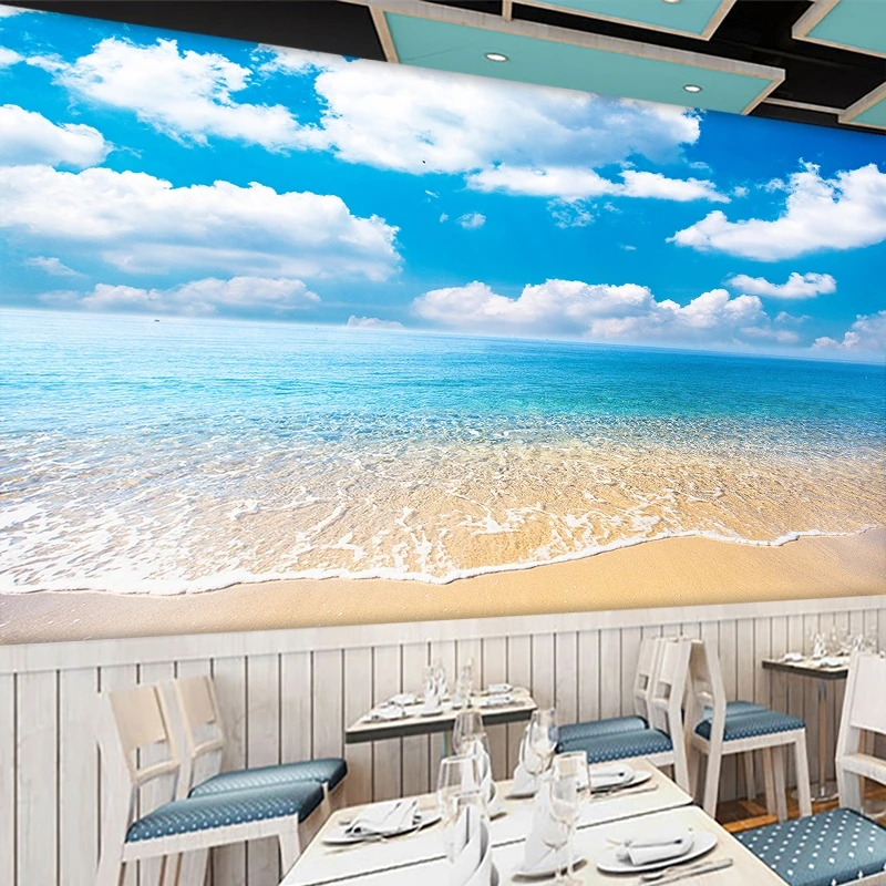 Объемное пространство расширение спальня Средиземное море вид фона стены