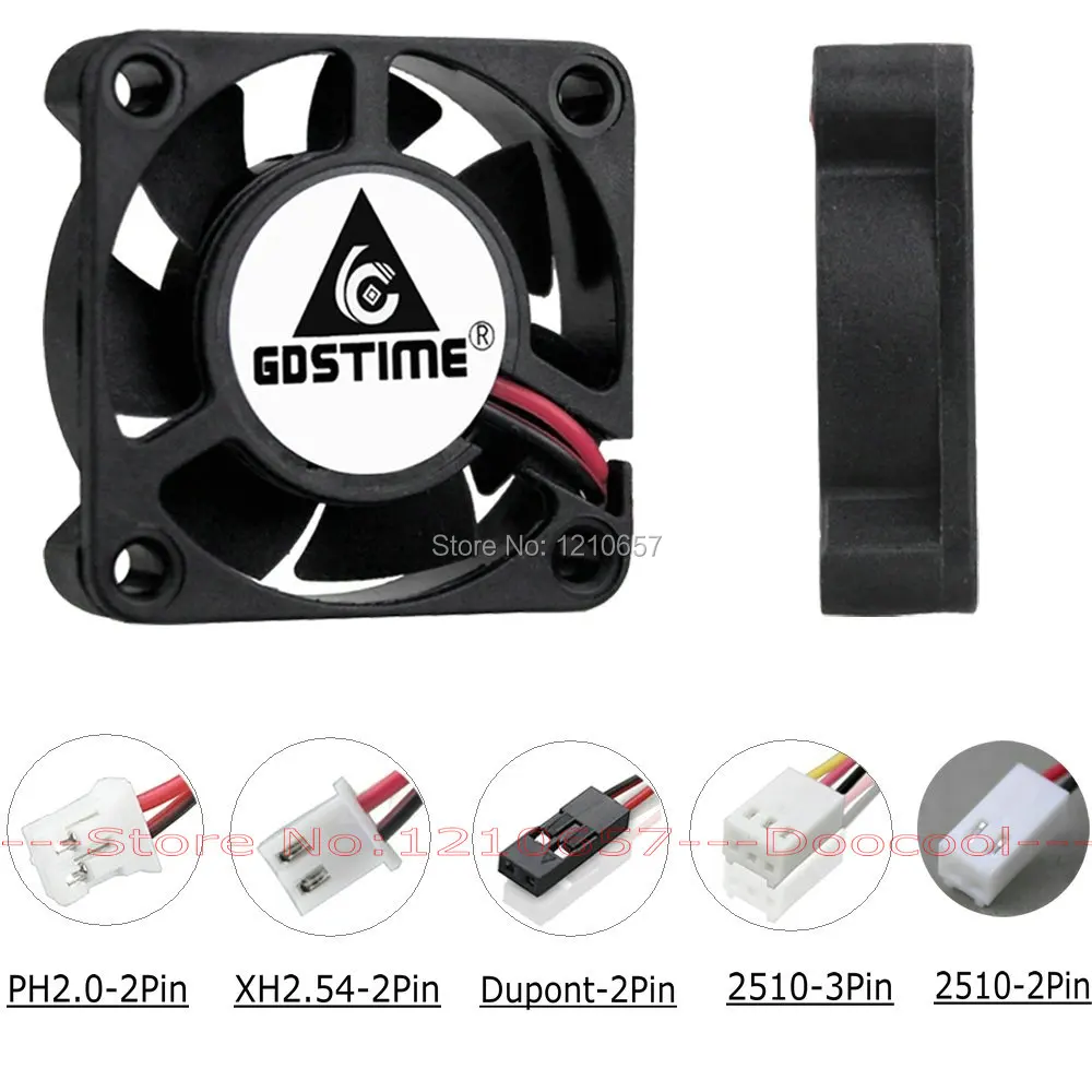 10 шт./Партия Кулер 40x40x10 мм 4010 2Pin 3Pin Dupont USB 5 в 12 В 24 в 40 мм 4 см DC чехол для компьютера Бесщеточный вентилятор охлаждения Втулка с отверстиями для шариков