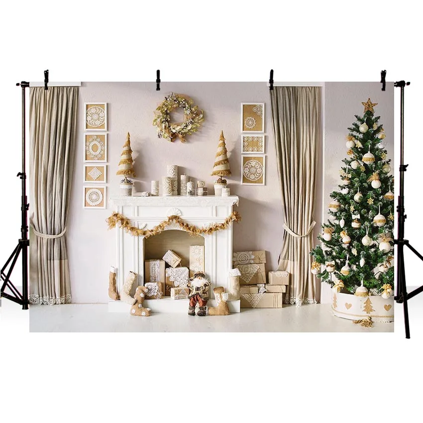 

Christmas Tree Photography Backdrop Christmas Backgrounds Fireplace Backdrops Decor Photocall Backdrop Photo Studio decoration