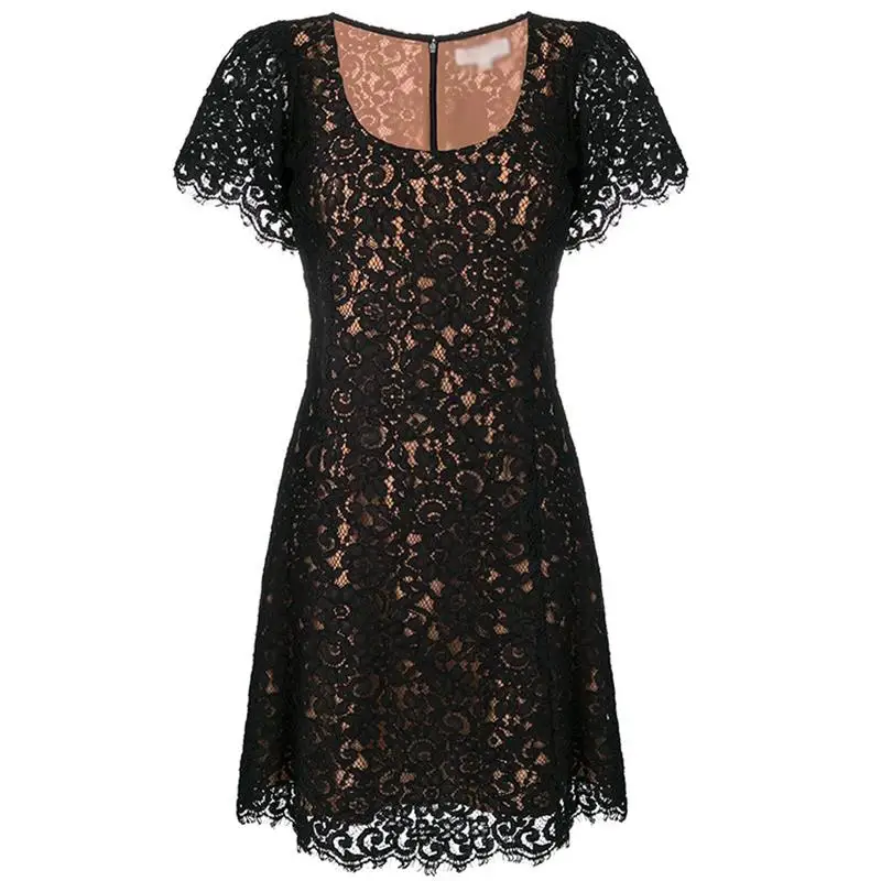 

2021 Summer Women Black Short Sleeved Dress XS-XL