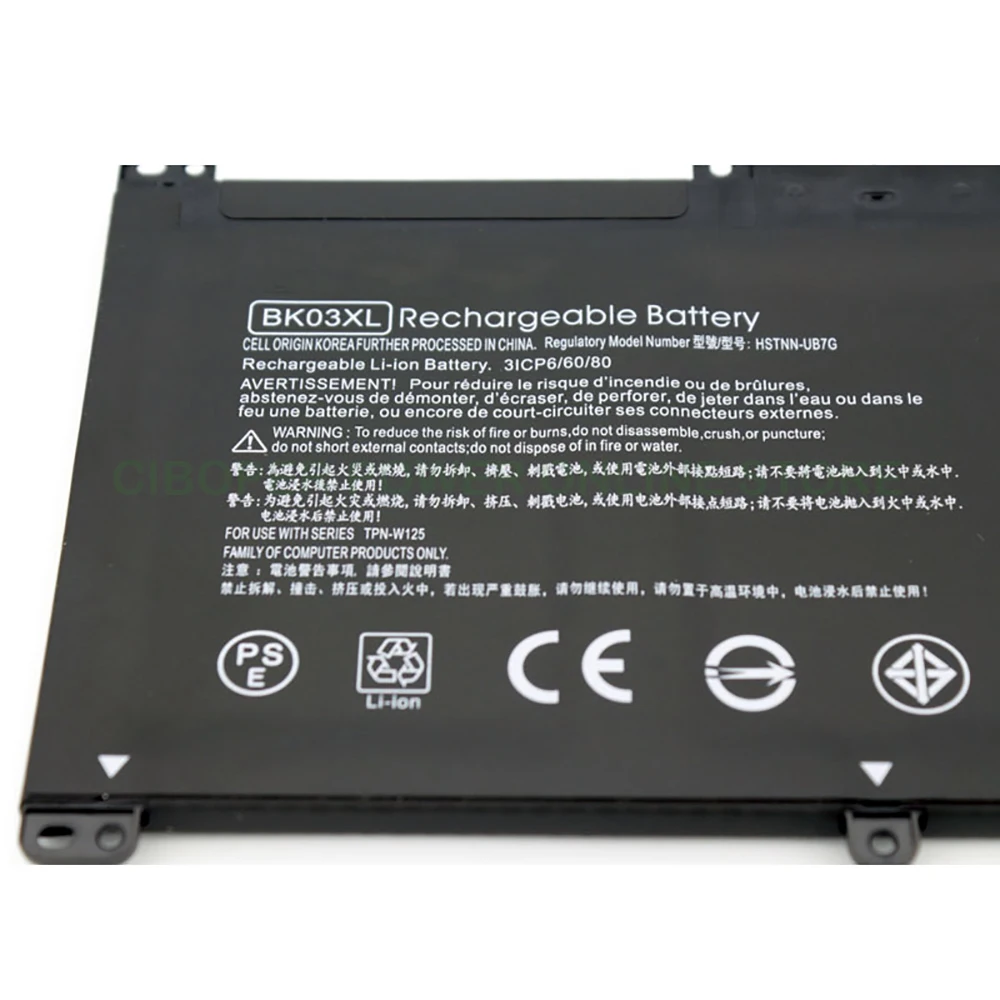 CP Аккумулятор для ноутбука BK03XL 11 55 в 916366 Вт-ч Pavilion X360 14m 14-BA033TX 14-ba001ns Φ 541-