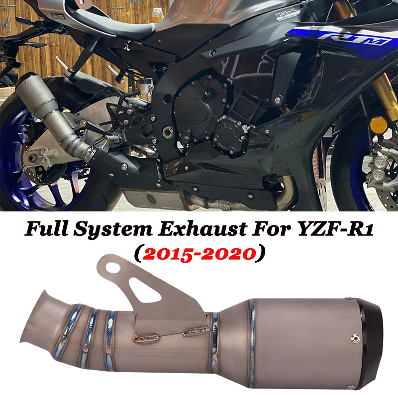 

Titanium Alloy Slip On For Yamaha YZF R1 2015-2020 Motorcycle Exhaust Pipe Escape Modified GP Muffler Middle Connect Link Pipe