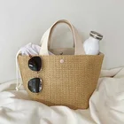 Повседневные женские сумочки из ротанга, летние пляжные соломенные сумки, женские тоуты, вместительные женские сумочки, дорожная сумка