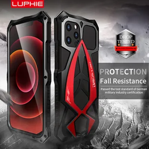 luphie aluminum metal silicone shockproof case cover for iphone 12 11 pro max mini 7 8 plus xr x xs max anti knock cover case free global shipping