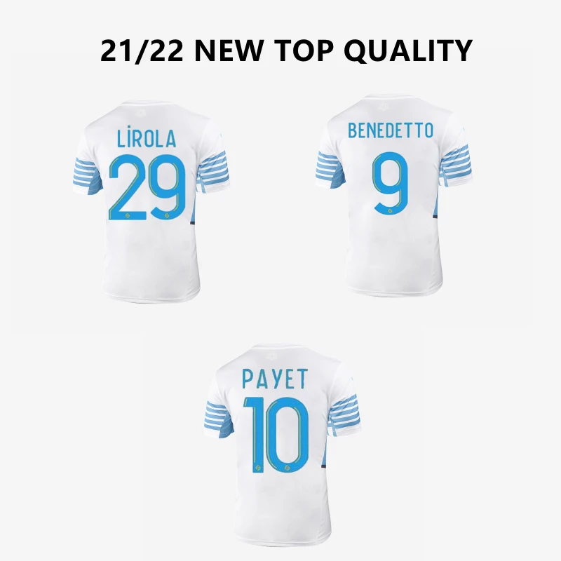 

21/22 Nouveau maillot football de Marseille ADULT SOCCER JERSEYS Maillot Foot 2021 2022 PAYET BENEDETTO FOOTBALL SHIRT