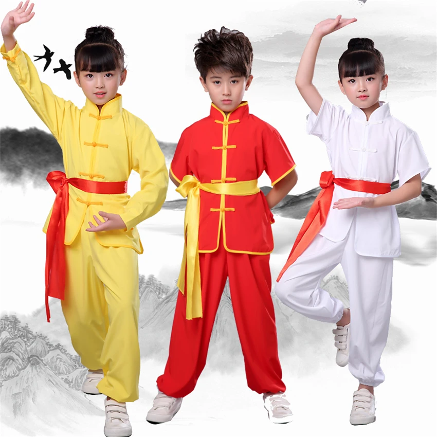 Традиционный китайский костюм кунг фу для мальчиков детская одежда выступлений