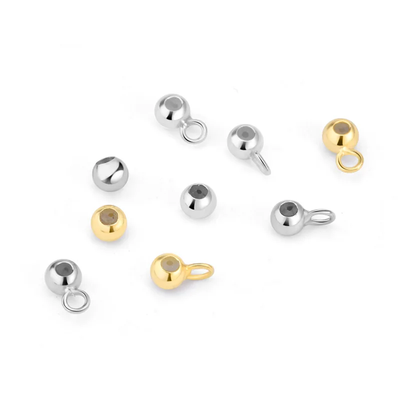 4pcs S925 Sterling Silver Color3mm/3.5 Silicone Positioning Bead Adjusting Bead Accessories DIY Necklace Bracelet Jewelry Making