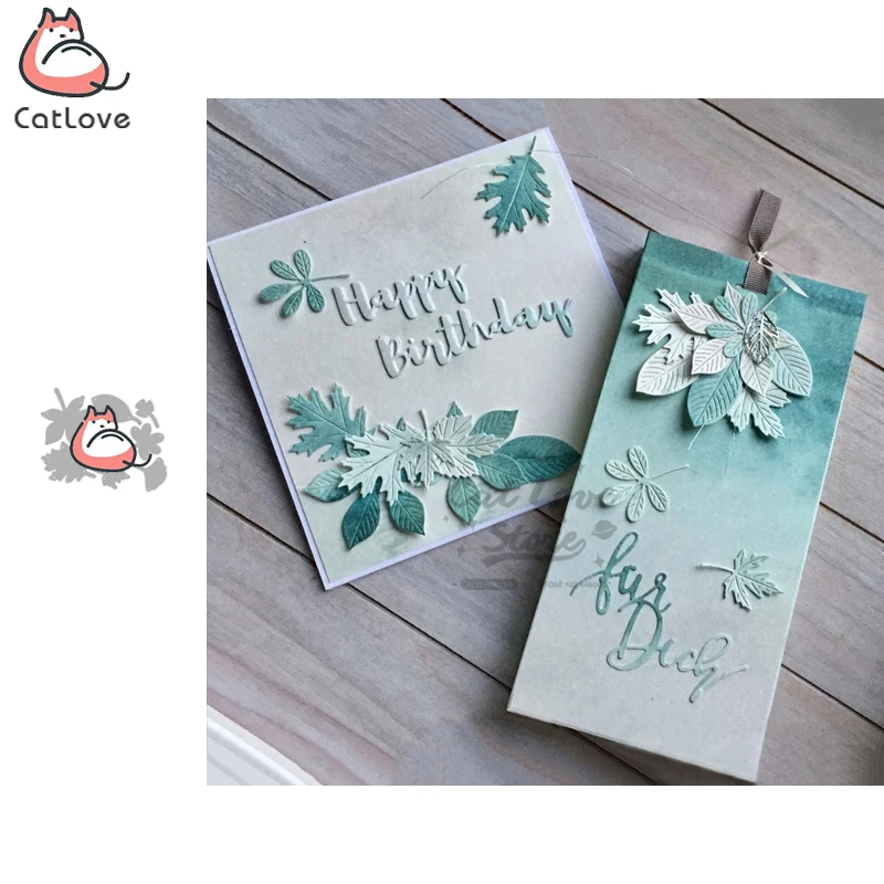 Металлические штампы в виде листьев зеркальные высечки изготовление открыток