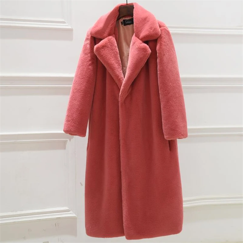 Женское пальто из искусственного меха норки зимняя модная новинка плотное