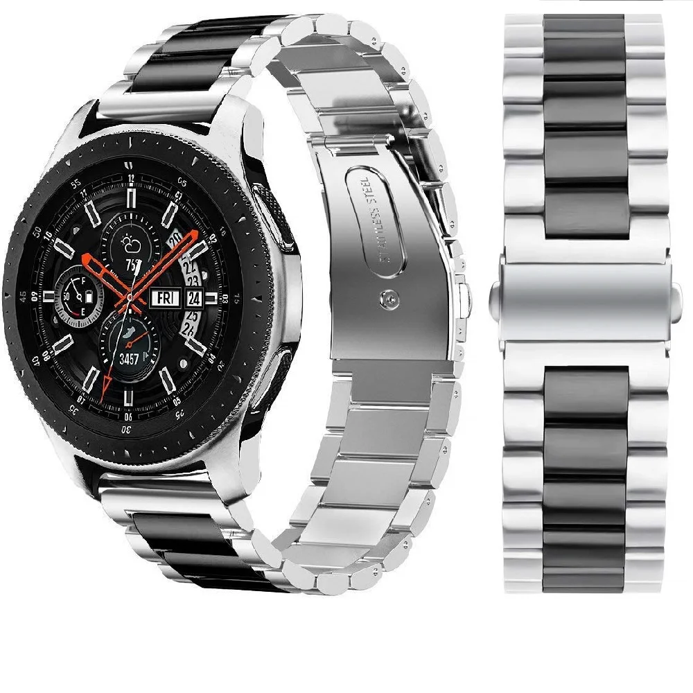 22 мм универсальный ремешок из нержавеющей стали для Samsung Galaxy Watch 46 мм/с зубчатой