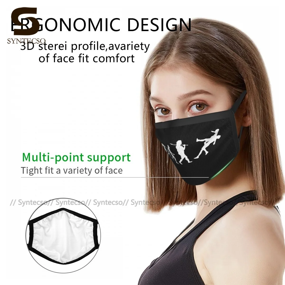 

Wrestling Face Mouth Mask Adult Dust Proof Cool Polyester Uniques Facial Mask