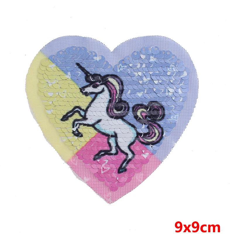 Патч с блестками в виде единорога двусторонняя меняющая цвет наклейка полоска на