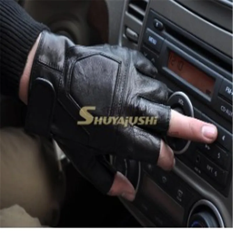 Перчатки мужские без пальцев из овечьей кожи для занятий фитнесом|fitness leather|fitness