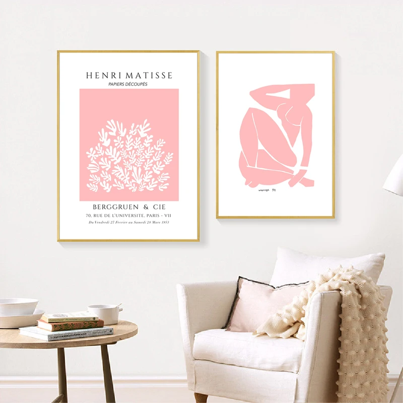 

Matisse Abstract Painting Pink Prints Matisse Exhibition Poster Gallery Living Room Home Decor Wall Art Canvas Painting Pictures