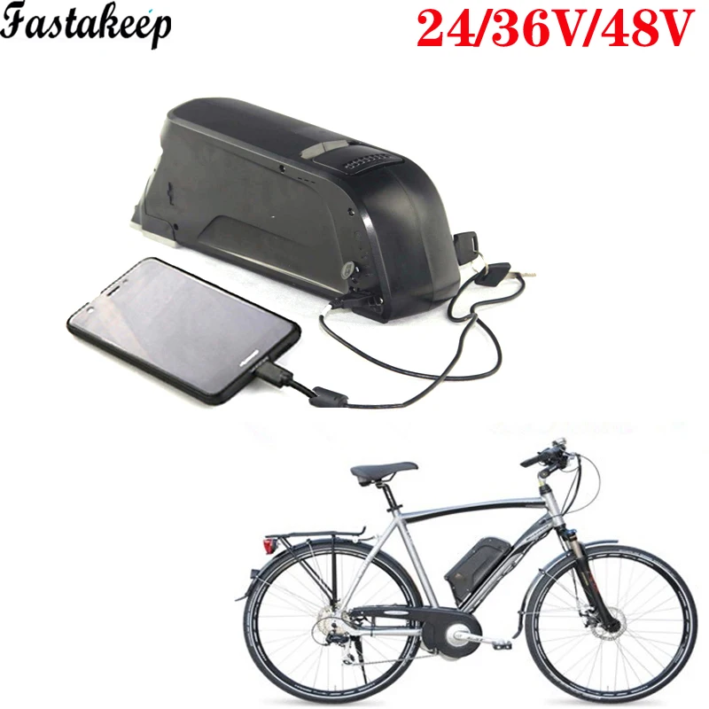 Литиевая батарея Ebike 24 В 36 48 10 А/ч 15 а/ч с USB портом для двигателя Bafang/8FUN|Батарея