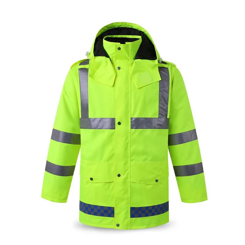 

Reflective Cotton Padded Clothes Winter Thickened Traffic Safety Cotton Padded Clothes Fluorescent Coat Highway Cold Proof Coat