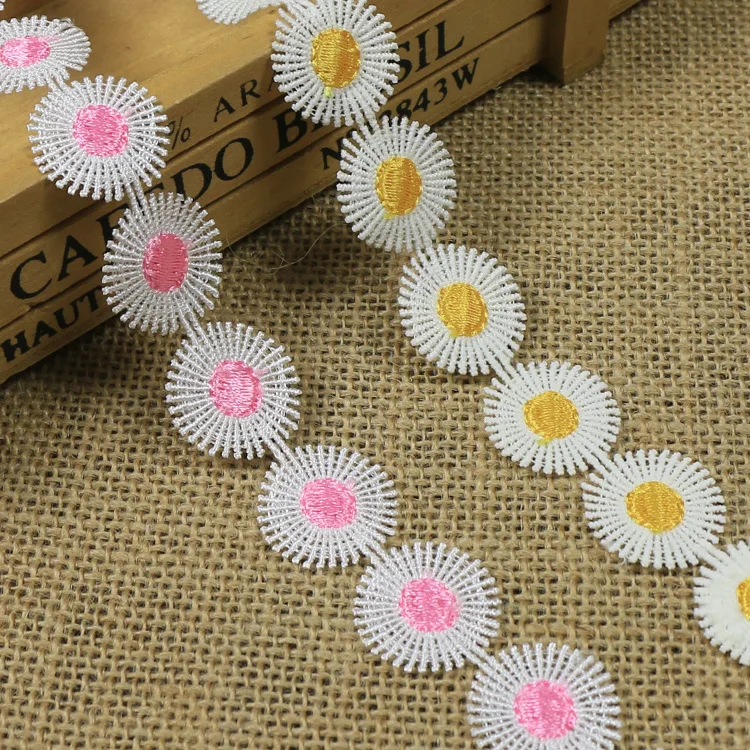 

15 Yards/lot 3d 2.5cm Embroidery Lace Ribbon Trim Collar Scrapbooking for Women Dress Shirt DIY Clothing Sewing Accessories