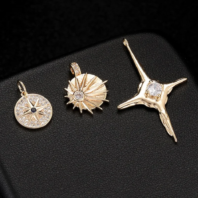 

Meibeads Zircon Copper Pendant for Jewelry Making Fashion Astral Charm Classic Golden Accessory Bracelet Necklace Diy Findings