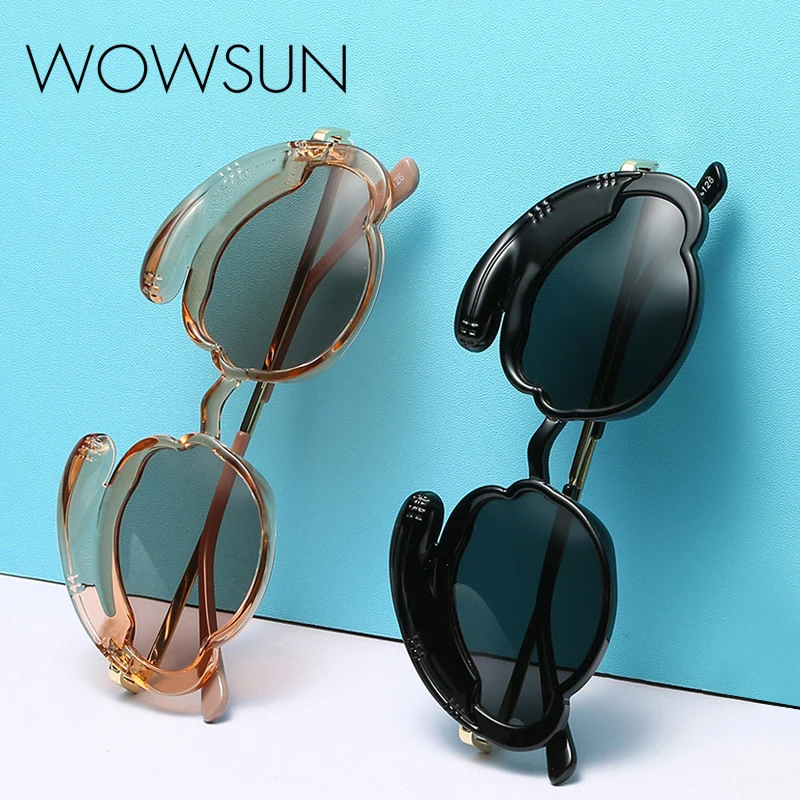 

WOWSUN 2021 new children's sunglasses female fashion rogue rabbit polarizer sunshade anti-ultraviolet sunglasses