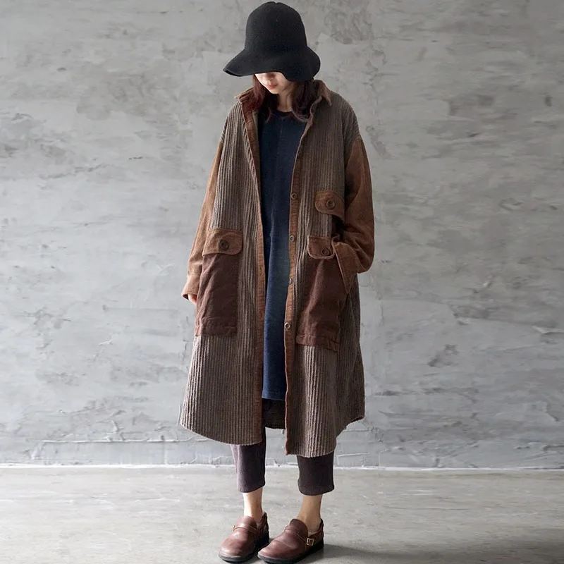 Новинка 2019 года Женская ветровка в стиле пэчворк с карманами и отложным