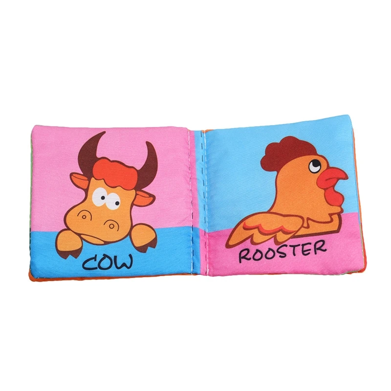 

2021 New Soft Cloth Animal Recognize Baby Intelligence Development Learn Picture Cognize Book For Children Learning Education