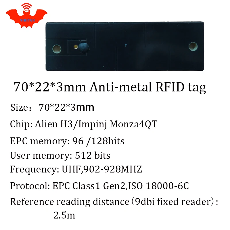 UHF RFID Метка 915 МГц 868 Alien Higgs3 EPCC1G2 6C 70*22*3 7 мм управление фиксированными активами PCB