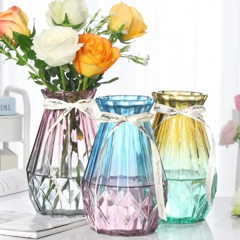 Стеклянная ваза для цветов ручной работы скандинавский креатив прозрачная