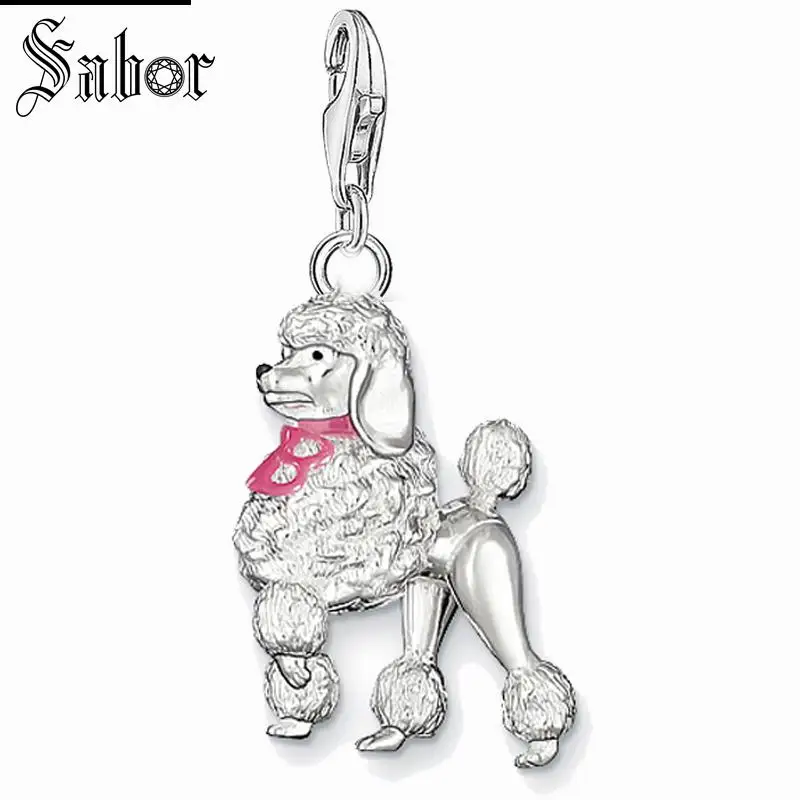 Посеребренная Милая серебряная подвеска с изображением собаки-пуделя Томаса для