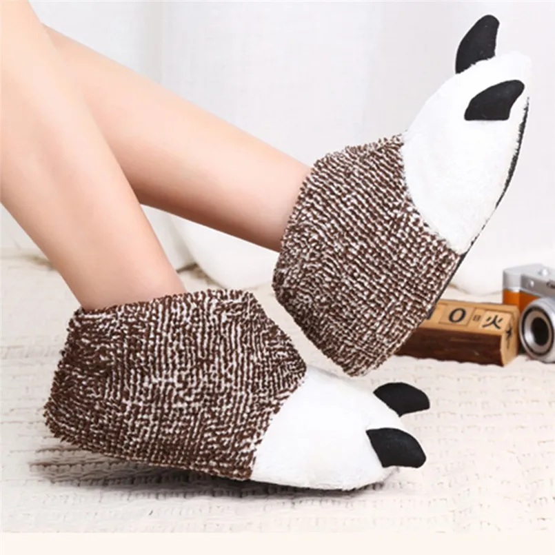 Милая обувь с мишками плюшевые хлопковые тапочки женская из хлопка zapatos de